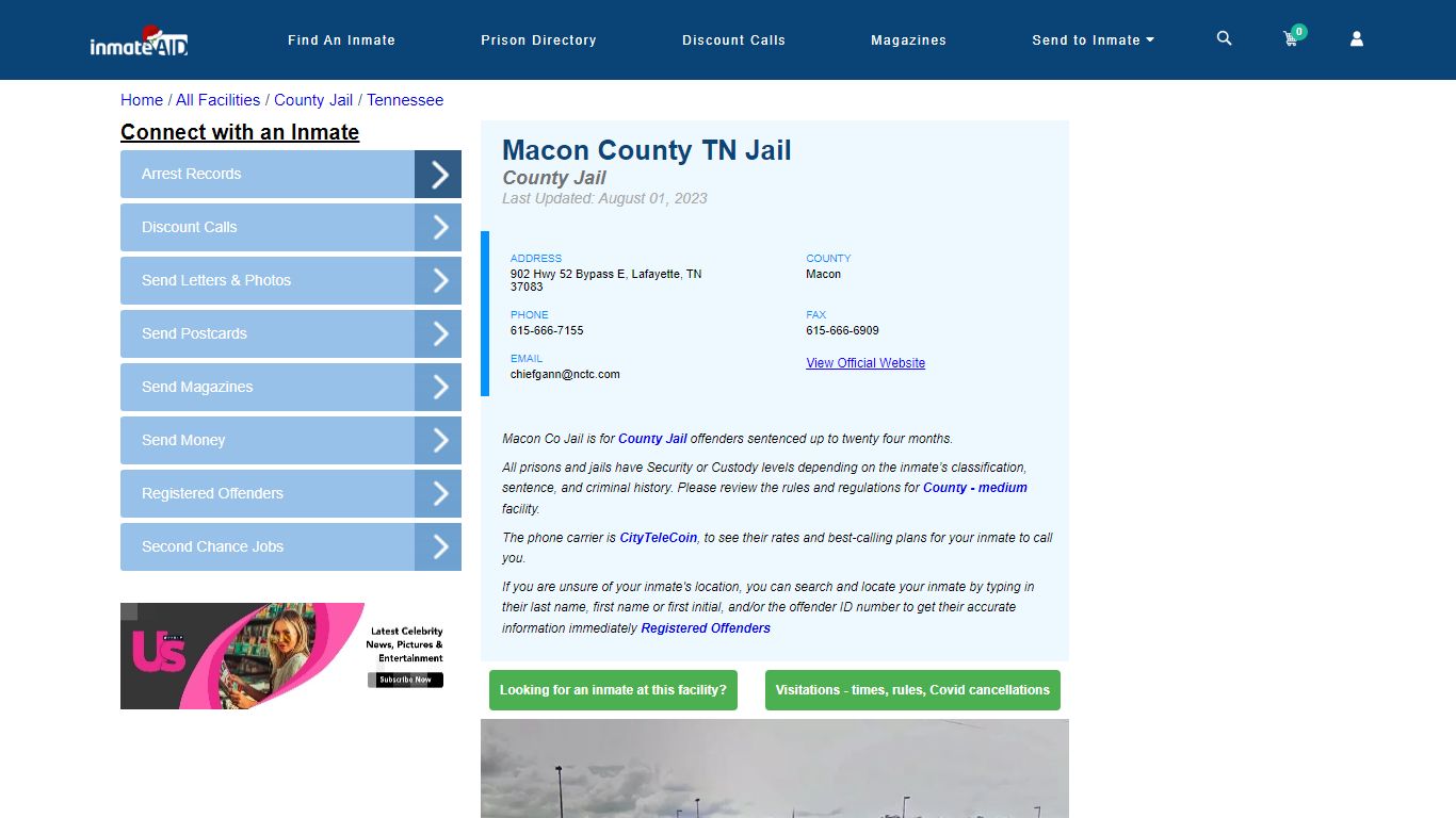 Macon County TN Jail - Inmate Locator - Lafayette, TN