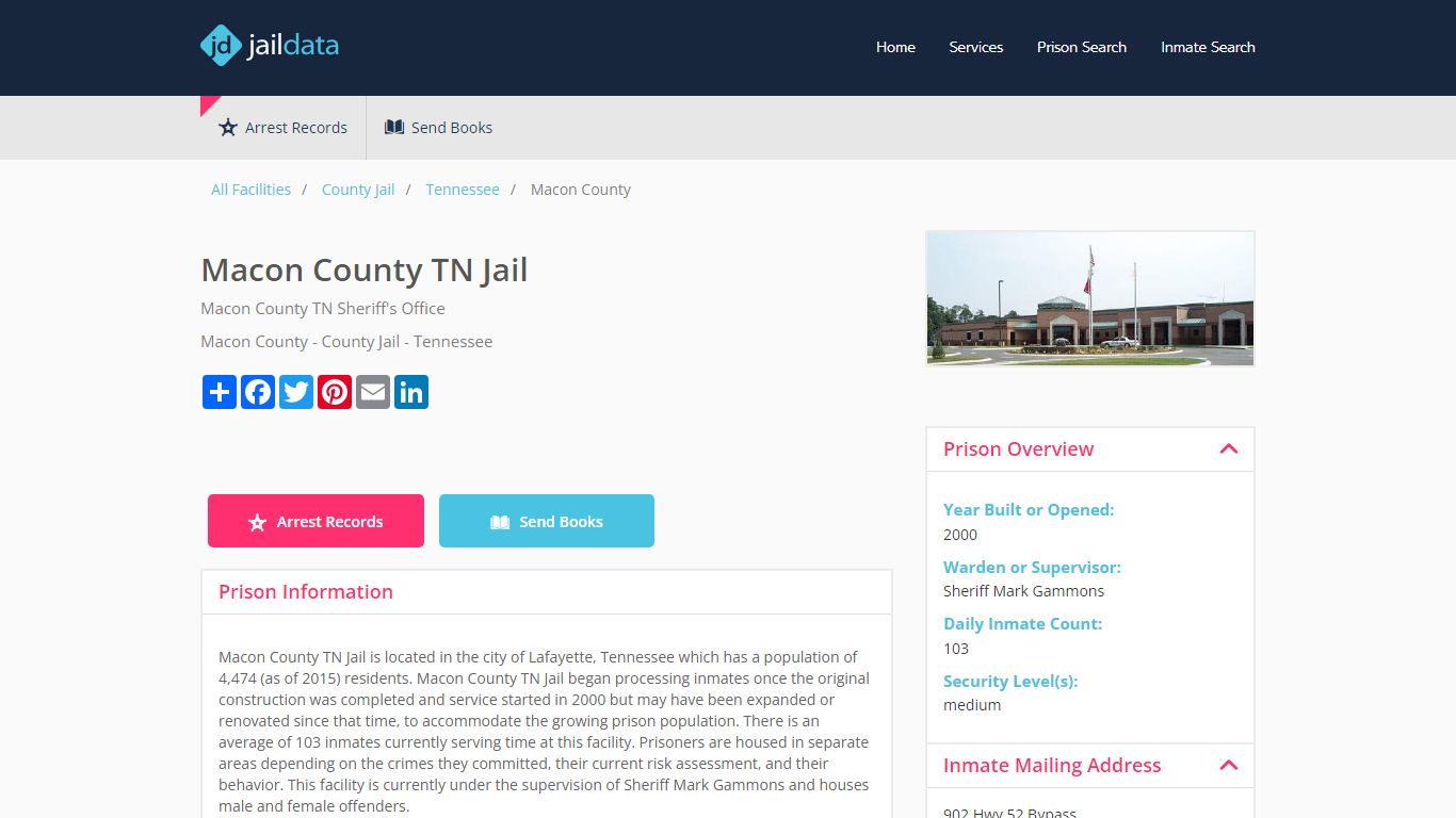Macon County TN Jail Inmate Search and Prisoner Info - Lafayette, TN